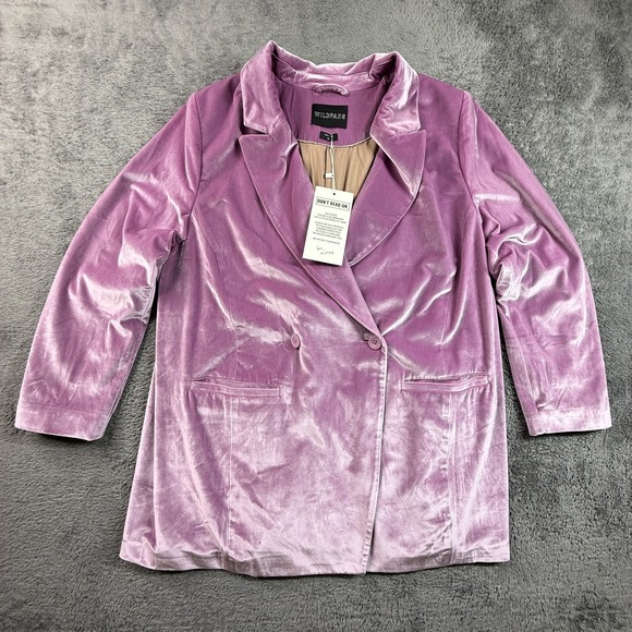 Wildfang Jackets & Blazers - Wildfang Empower Purple Velvet  Blazer NWT Double Breasted Womens 2X